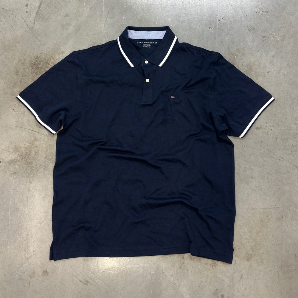 Tommy Hilfiger Dark Blue Polo with White Trim